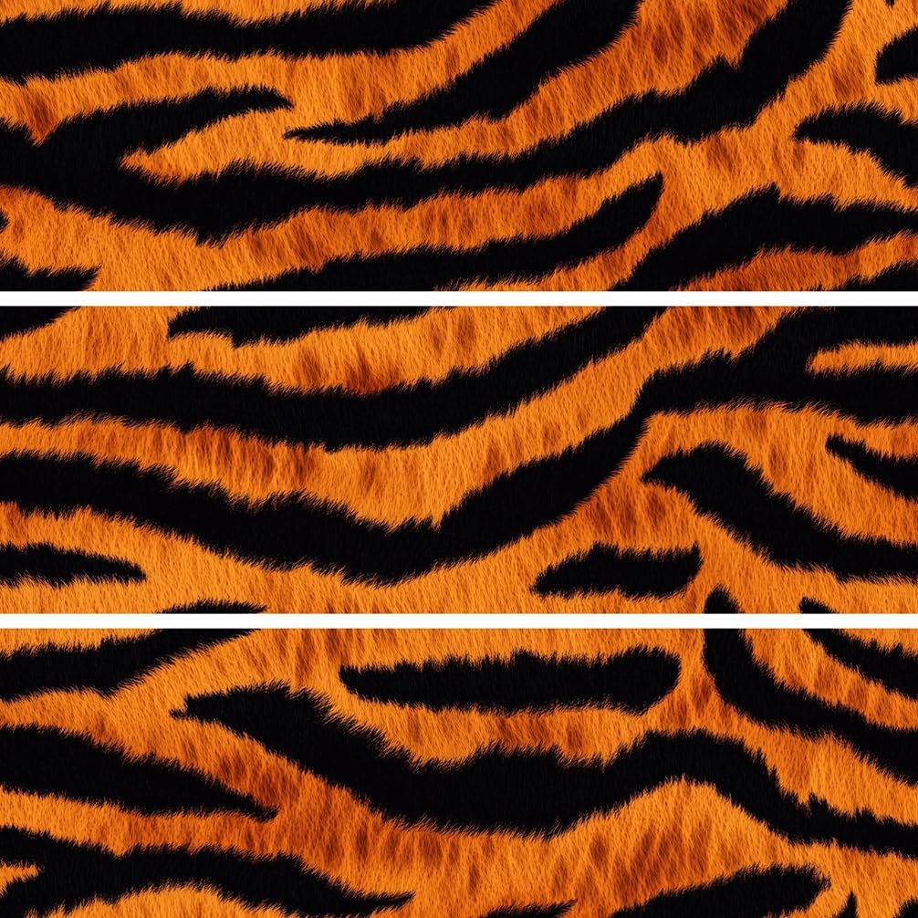 FUNSHOWCASE Tiger Print Edible Cake Wrap Topper Decoration, 3 Sheets Borders