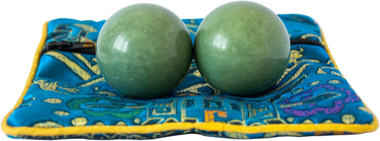 Dark Green Baoding Balls Marble Chinese Health Exercise Massage Balls Stress Relieve Hand Exercise Relax Fingers Gift