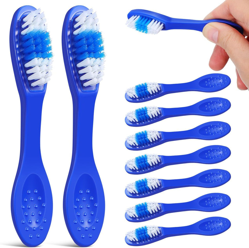 iplusmile 10Pcs Mini Handle Toothbrush Thumbprint, Portable Short Handle Soft Bristles Toothbrush for Travel Teeth Cleaning (9CM)