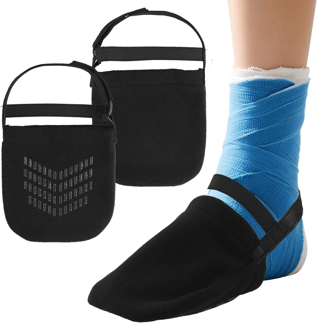 2Pcs Cast Sock Toe Cover – Shield Cast Toes, Warm & Dry | Adjustable Velcro Strap Closure, Non-Slip Bottom for Safe Walking, Foot Surgery Recovery Supplies for Men Women