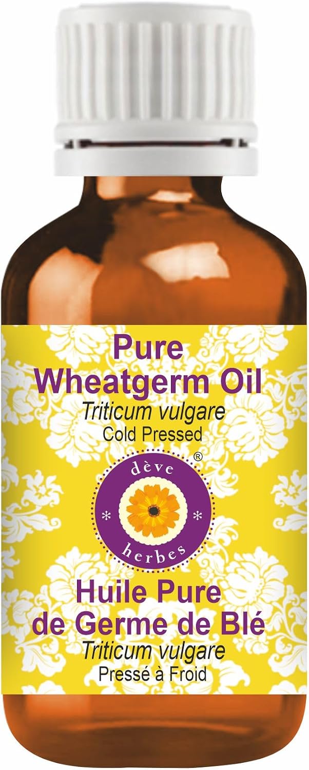 Deve Herbes Pure Wheatgerm Oil (Triticum vulgare) Cold Pressed 100ml (3.38 oz)