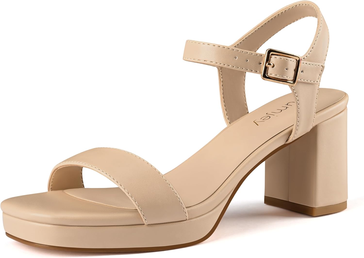 Platform Heels for Women Square Open Toe Block Chunky Heel Sandals with Buckle Ankle Strap Prom Party Wedding Dress Pumps