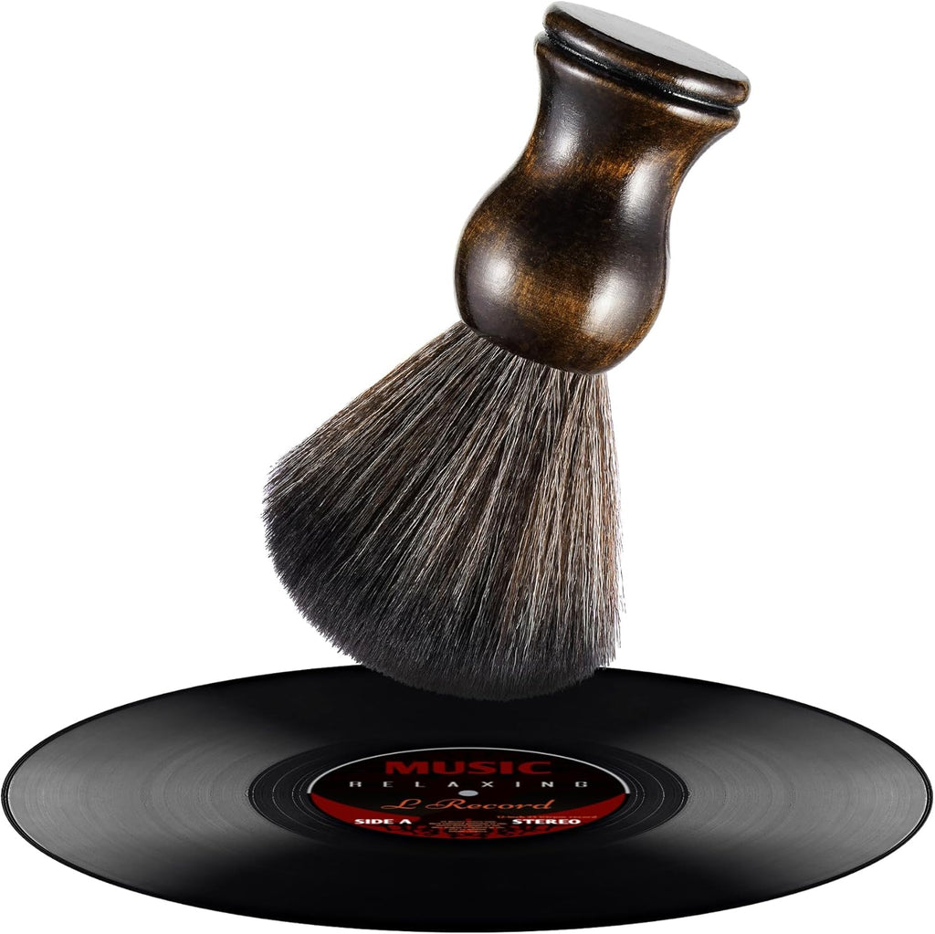 NiHome Vinyl Record Cleaning Brush, Anti-Static Soft LP Record Cleaner, Vinyl Dust Remover Brush with Ultra-Fine Fiber Bristles, Safe for Vinyl LP CD Album, Retro Design with Beech Wood Handle (Small)