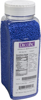 DecoPac Navy Blue Sprinkles | Extra Large 26oz Pack | Cake Sprinkle Mix, Fancy Sprinkles For Cake Decorating, Handheld Container, Candy Sprinkles, Cake Sprinkles - Navy Blue