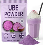 10oz Pure Natural Purple Ube Powder, Yam Powder for Baking, Purple Sweet Potato Food Color, No Sugar, Vegan & Sourced Superfood for Smoothies, Drinks & Desserts