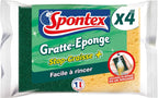 Spontex Set of 4 Grease Stopper Sponges - Ideal for Washing Up/Stays Clean Longer - 4 Units
