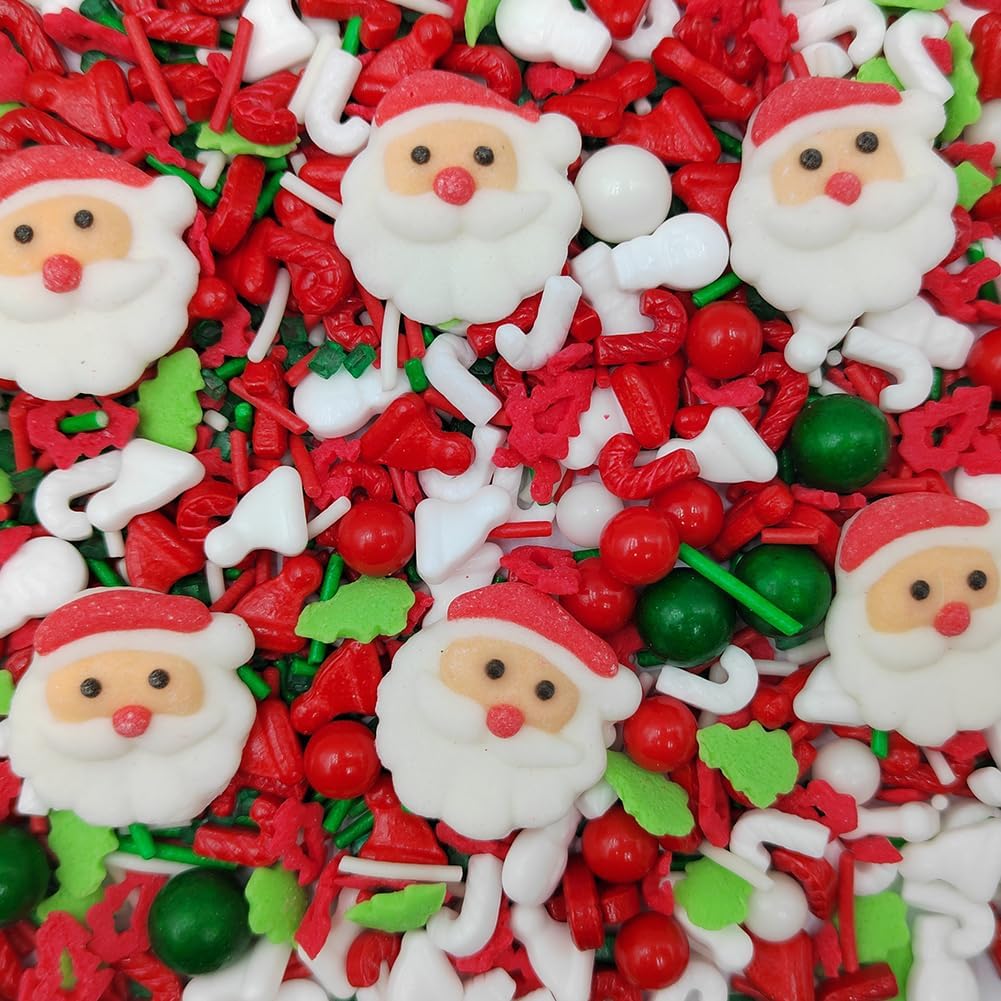 Christmas Sprinkles for Cake Decorating Edible Santa Claus Icing Decoration for Xmas Party Cake Cupcake Toppers Dessert Cookie Decorations