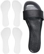 2 Pairs High Heel Inserts Women, Self-Adhesive Gel Sandal Inserts Insoles, New Anti Slip Design Comfort Insert, 3/4 Length Dress Shoe Inserts Pain Relief, Shock & Sweat Absorption, 2 Clear S