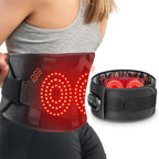 Red Light Therapy Belt for Body, Cordless Infrared Light Therapy Belt with Heating Vibration Massage, Portable Lower Back Massager for Back Shoulder Waist Red Light Therapy Wrap (Black)