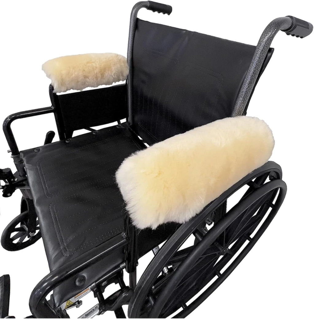 Sheepskin Ranch Sofsheep Real Sheepskin Armrest Covers for Wheelchairs & Office Chairs – Soft Cushion Arm Pads for Pressure Relief, Comfort & Support
