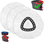 Mop Replacement Heads for O-Ceda Mop Replace Head EasyWrin Spin Mop Heads Replacements, Microfiber Spin Mop Refills, Easy Cleaning Mop Head Replacement (White-3 Mop Heads)