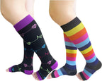 Open Toe Compression Socks Women Men 2 Pairs 15-20mmHg Toeless Compression Support Socks Circulation Recovery