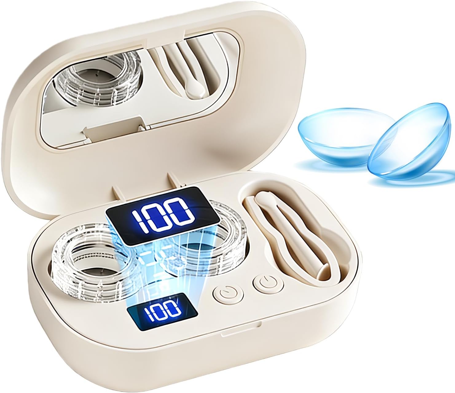 Contact Lens Cleaner Machine - Ultrasonic Small Daily Supplies | Contact Lens Case,for Gym Sports Running Fitness Outdoor Travel Office Hotel