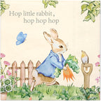 WRAPAHOLIC 50Pcs Easter Cocktail Napkins - 3-Ply Garden Hop Rabbit Disposable Paper Napkins for Easter, Spring, Birthday and Baby Shower - 5 x 5 In