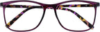 OPULIZE ARC Large Reading glasses for Women Men,Scratch Resistant Rectangular frame with Spring Hinges, Purple With Hand Finished Translucent Pattern Arms +1.5 (Pack of 1)