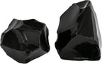 Amazing Gemstone Black Obsidian Rock Crystals and Healing Stones, Natural Raw for Tumbling and DIY, Obsidiana Negra Original (2 Pieces)