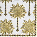 Caspari Grand Palms Paper Luncheon Napkins in Black - 20 Per Package
