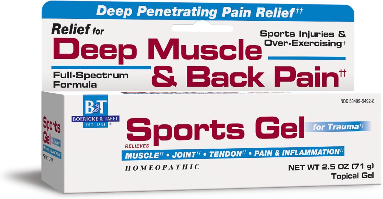 Nature's Way Boericke & Tafel Sports Gel, Relief for Deep Muscle, Joint, Tendon, & Back Pain and Inflammation, Homeopathic, 2.5 oz