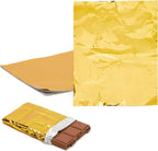 Juvale Gold Foil Sheets - Food-Safe Gold Aluminum Foil - Candy & Chocolate Bar Wrappers - 100 Pack, 6 x 7.5 in