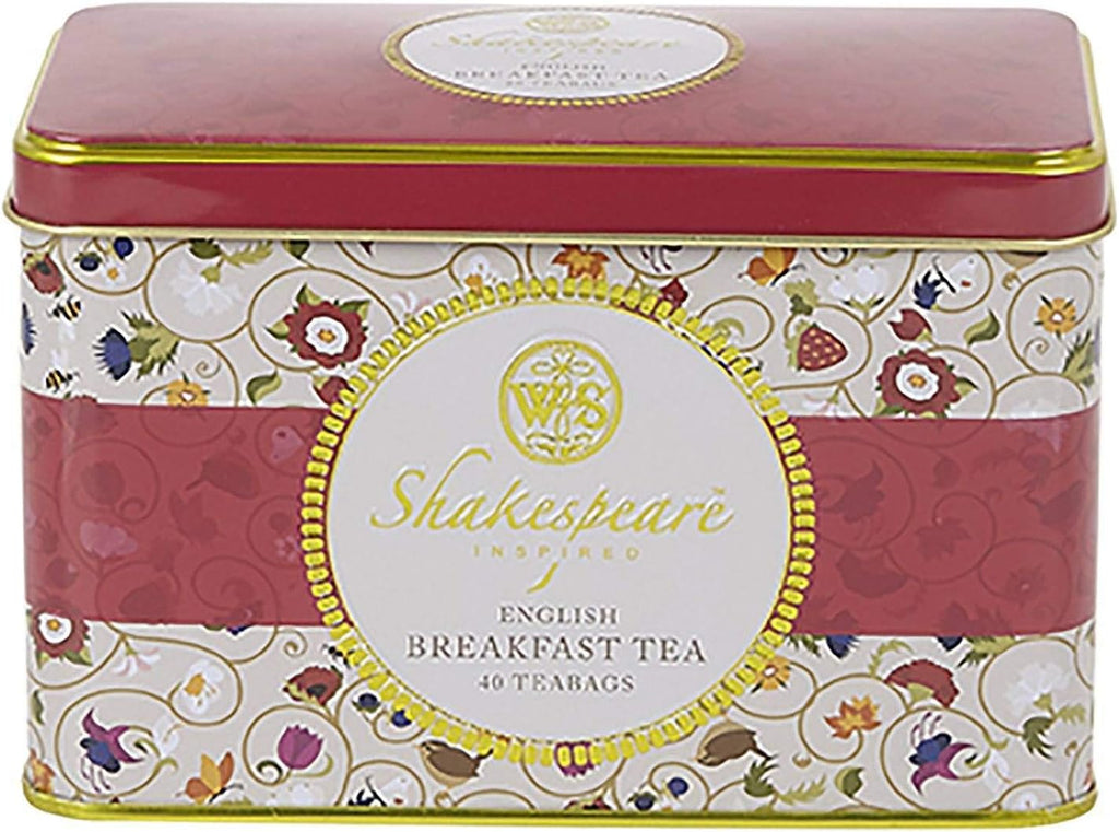 Shakespeare Birthplace Trust Tea Tin with 40 English Breakfast Teabags