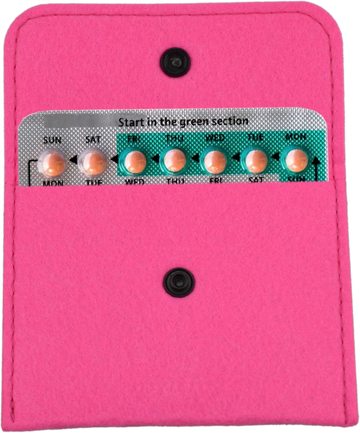2 Pack Birth Control Pill Packet with 4" x 3" for Women Privacy Protection Contraceptive Medicine Holder Pink Sleeve Pouch Wallet