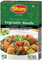 Shan Vegetable Masala Recipe and Seasoning Mix 3.52 oz (100g) - Spice Powder for Spicy Vegetable Curry - Suitable for Vegetarians - Airtight Bag in a Box
