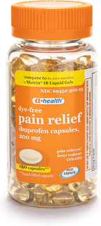 A+Health Dye-Free Ibuprofen 200 Mg Mini Softgels, Pain Reliever/Fever Reducer (NSAID), 180 Count