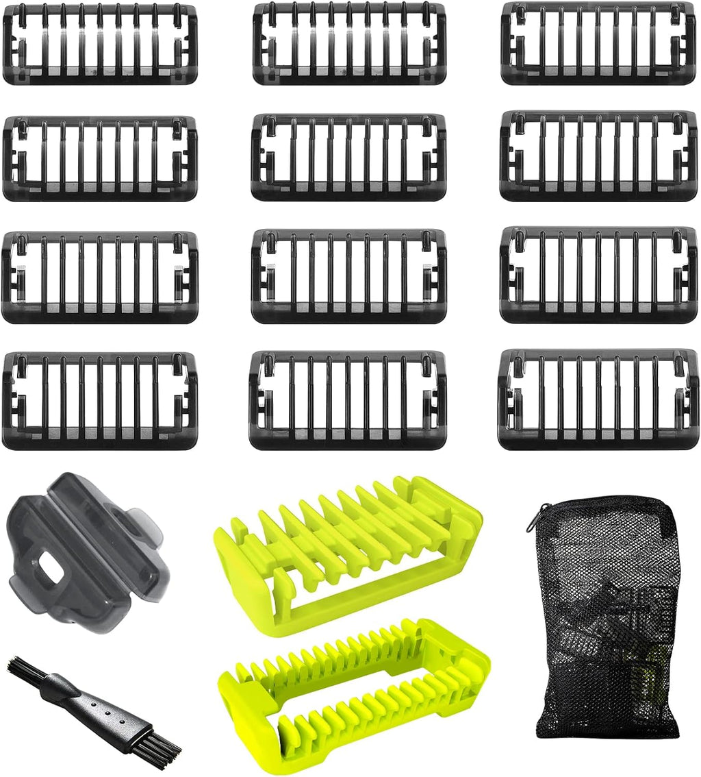 Guide Comb 0.5/1/1.5/2/2.5/3/3.5/4/4.5/5/7/9 MM for Norelco Trimmer Shaver, Hybrid Electric Trimmer Guards. 17 Pack
