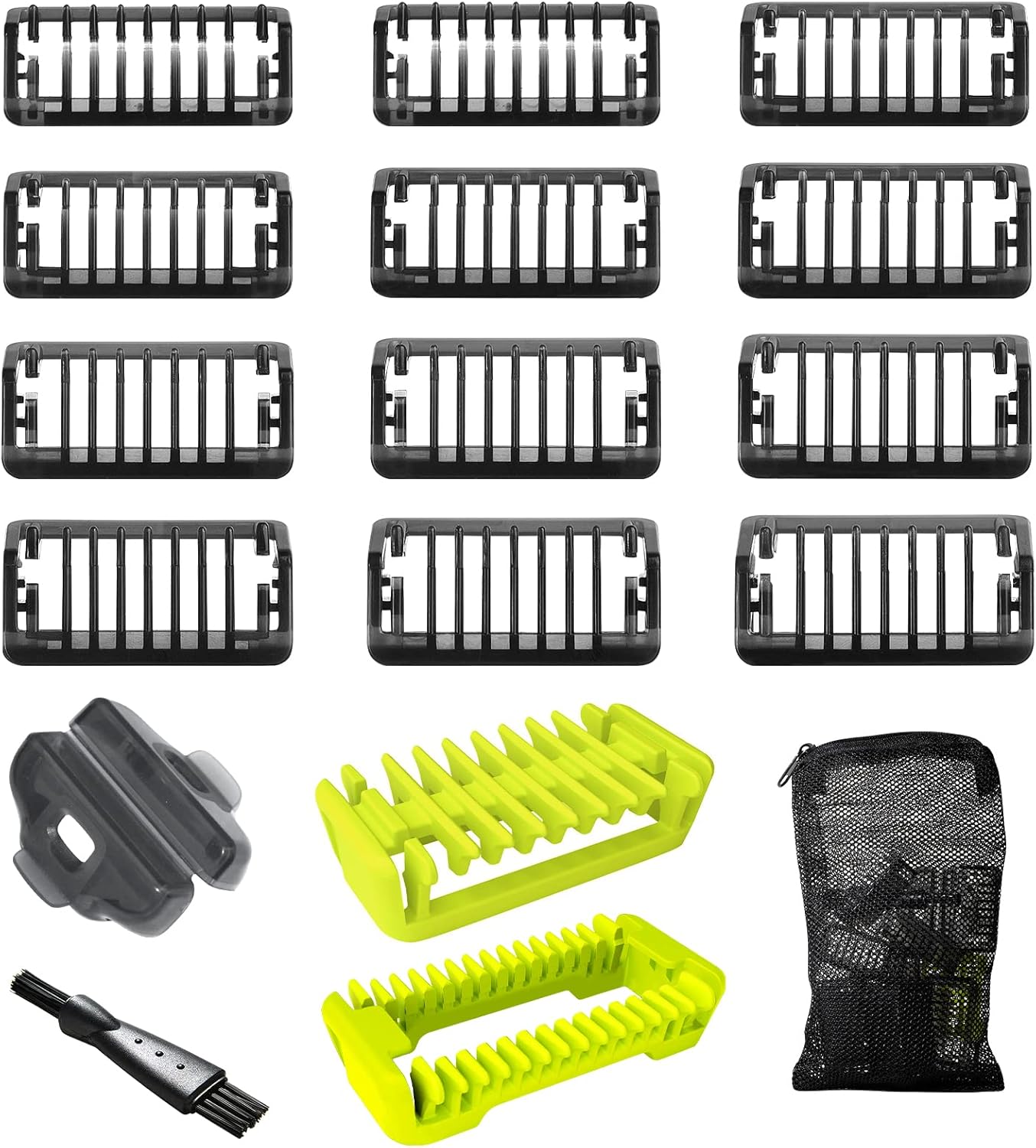 Guide Comb 0.5/1/1.5/2/2.5/3/3.5/4/4.5/5/7/9 MM for Norelco Trimmer Shaver, Hybrid Electric Trimmer Guards. 17 Pack