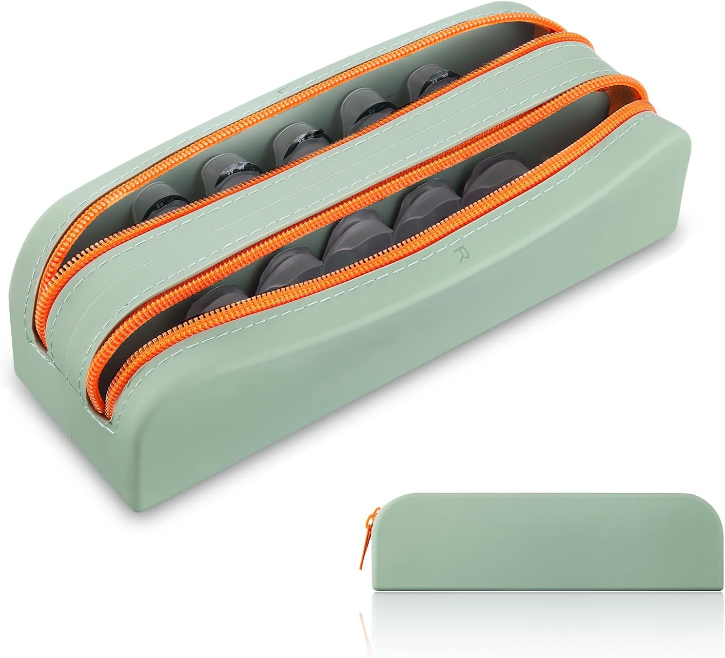AITIME Portable Daily Contact Lens Organizer,Disposable Contact Lens Dispenser,Travel Color Contact Lens Storage Case Kit with Labeled R & L(Gery)