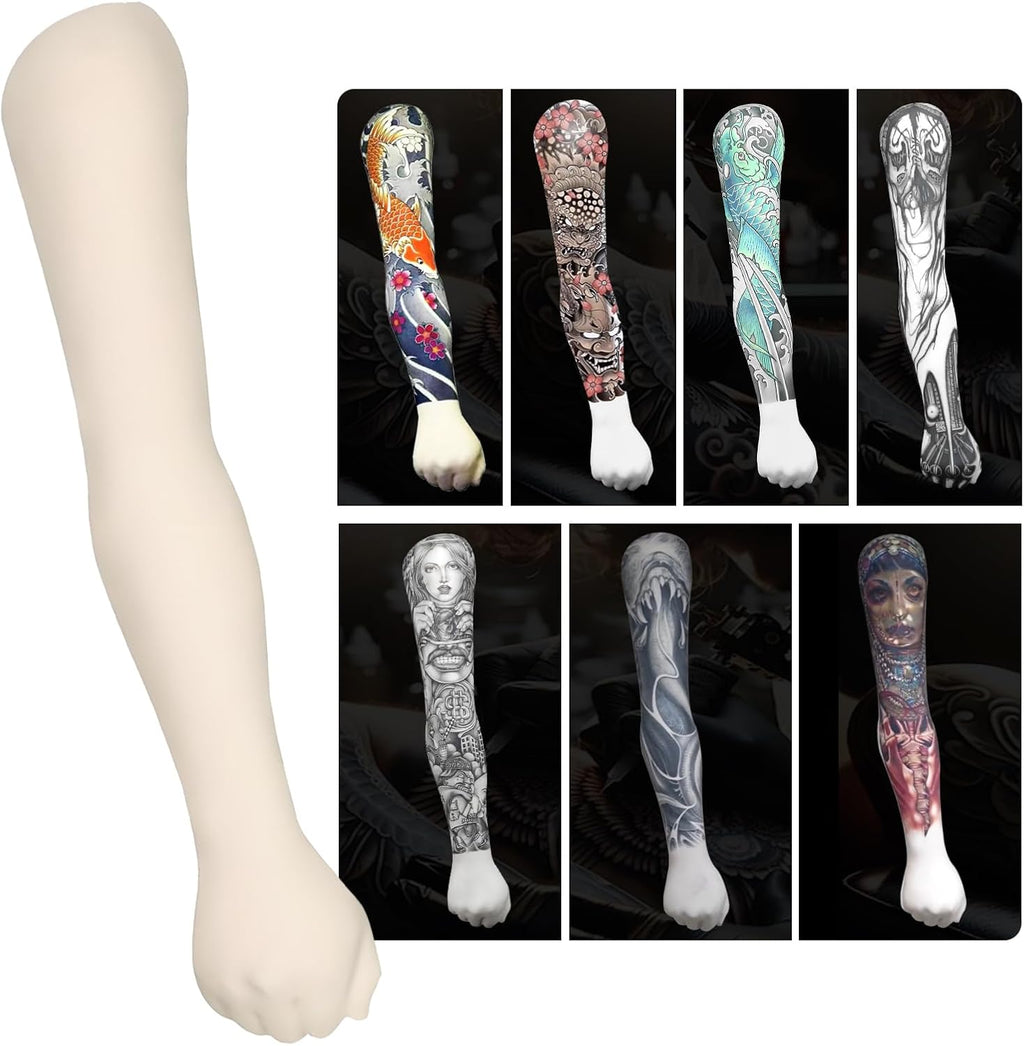 2 MM Professional Silicone Tattoo Practice Arm-Realistic Fake Skin,1:1 Simulation Arm, Store Decoration, for Tattoo Beginners and Artists(WHITE)
