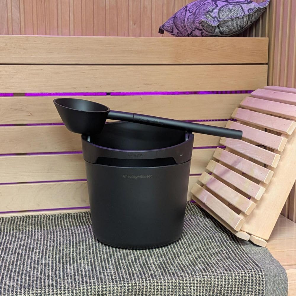 Harvia HELMI, Sauna Bucket & Ladle Sets (Black)