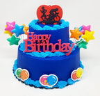 Triathlon Run Bike Swim Themed 7 Piece Birthday Cake Topper Set (Unique Design)