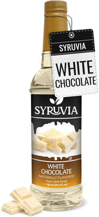 Syruvia Coffee Syrup, White Chocolate Flavored Syrup for Drinks, Lattes, and Desserts – 25.4 fl oz