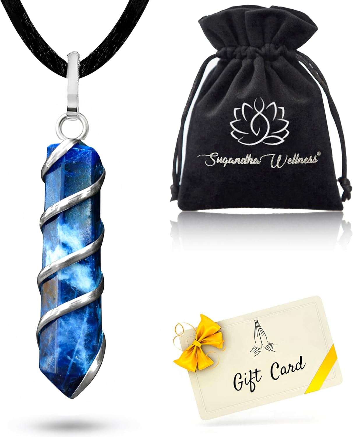 Black Tourmaline Necklace - Natural Healing Crystal Pendant for Powerful Protection from Negative Energy. Stress Relief. Raw Stone Jewelry for Men & Women