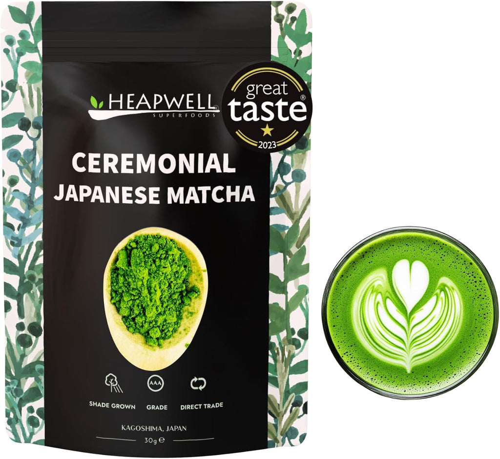 Heapwell Japanese Matcha – Premium & Ceremonial & AAA Grade Matcha Tea | Authentic Japanese Origin (1.05oz (30g), Ceremonial Grade)