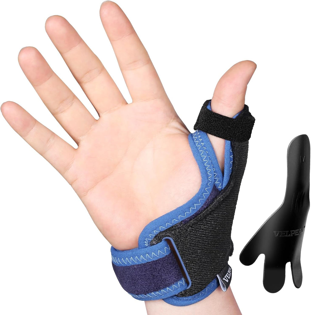 Velpeau Thumb Wrist Support Brace, CMC Thumb Spica Splint for Arthritis Pain, De Quervains Tenosynovitis, Trigger Thumb, Tendonitis, Sprain, Fits Both Left or Right Hands (Plastic Insert Version, M)