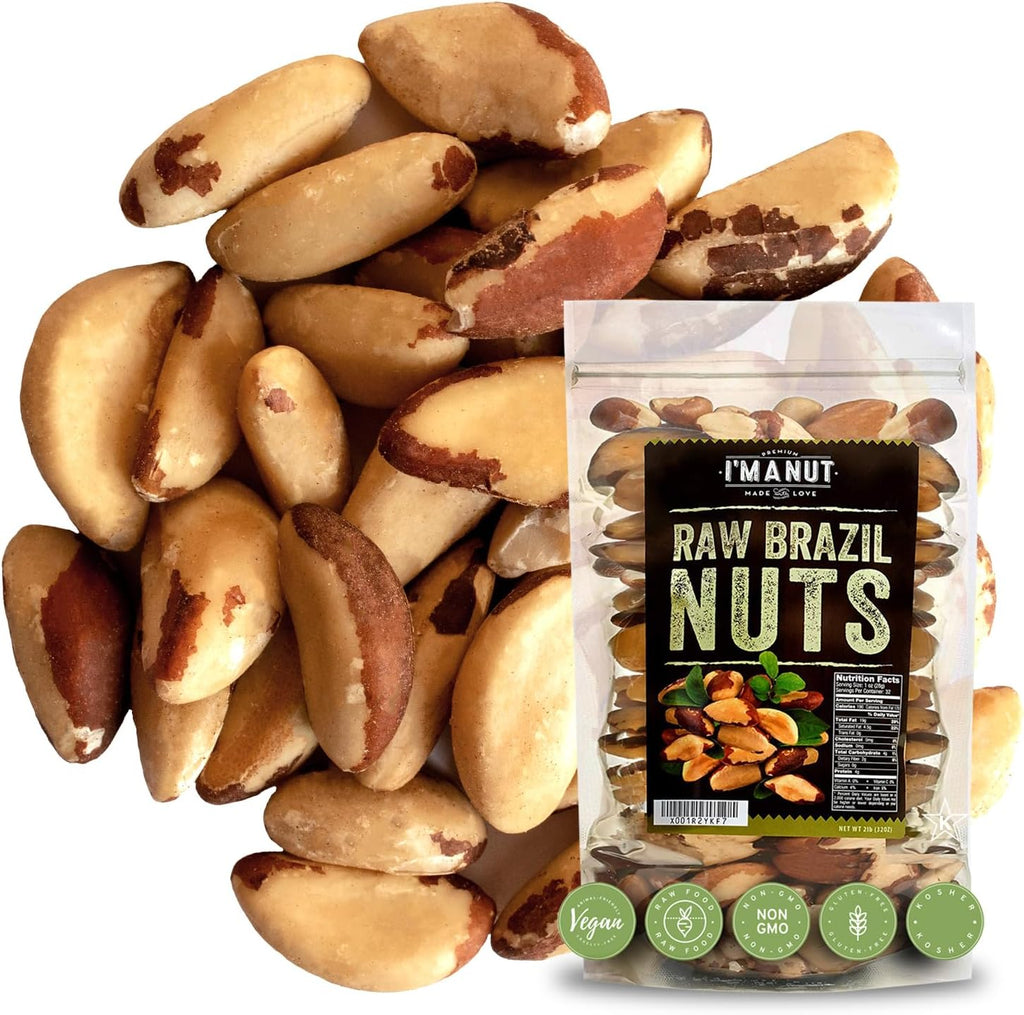 Premium Wild Harvested Raw Brazil Nuts, (8oz) - High Selenium, Batch Tested Peanut & Gluten Free, Non-GMO, Kosher, Resealable Bag