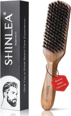 Boar Bristle Hair Brush for Men, Beard Brush with Wooden Handle for Beards Mustaches Grooming, and Soften Facial Hair, Slick Back Hair Brush for Thick & Fine Hair, Great Gift