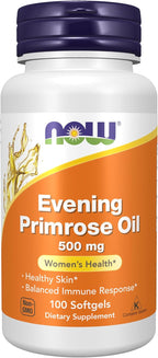 NOW Foods Supplements, Evening Primrose Oil 500 mg with Naturally Occurring GLA (Gamma-Linolenic Acid), 100 Softgels