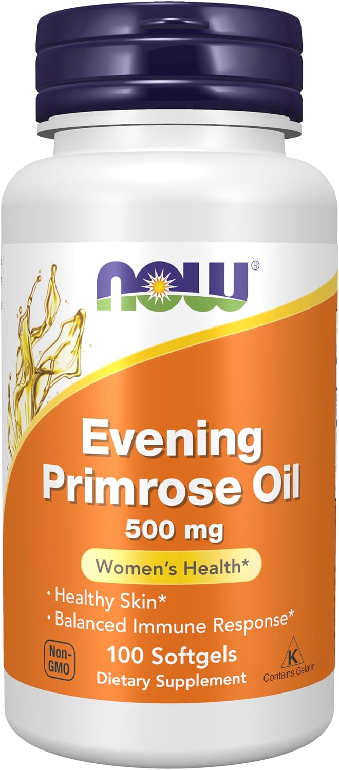 NOW Foods Supplements, Evening Primrose Oil 500 mg with Naturally Occurring GLA (Gamma-Linolenic Acid), 100 Softgels