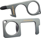 Fenrici Touchless Keychain Tool – No Touch Door Opener, Contactless Key, Button Pusher & Stylus – 2 Pack, Gray