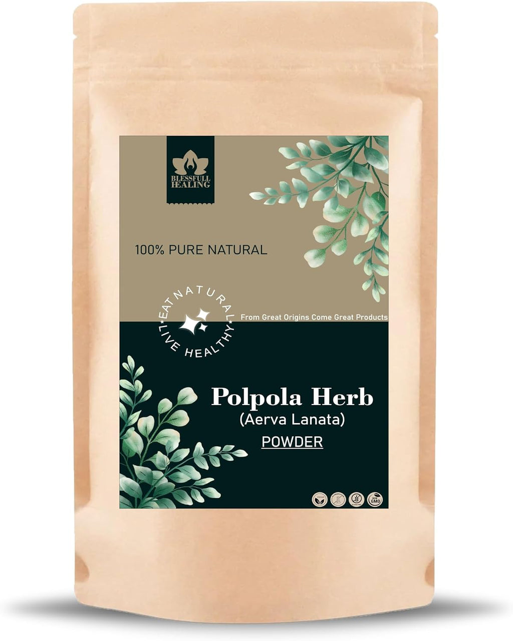 Blessfull Healing Polapola Herb(Aerva Lanata) Powder 100% Pure Natural 100 Gram / 3.52 oz