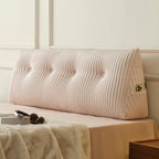 Z-hom Large Headboard Pillow Full, NO ROLL Pillow, Wedge Pillow Headboard for Sitting Up in Bed, Backrest Support Triangular Cushion for Reading, Gap Pillow w/Removable Washable Cover,Cream
