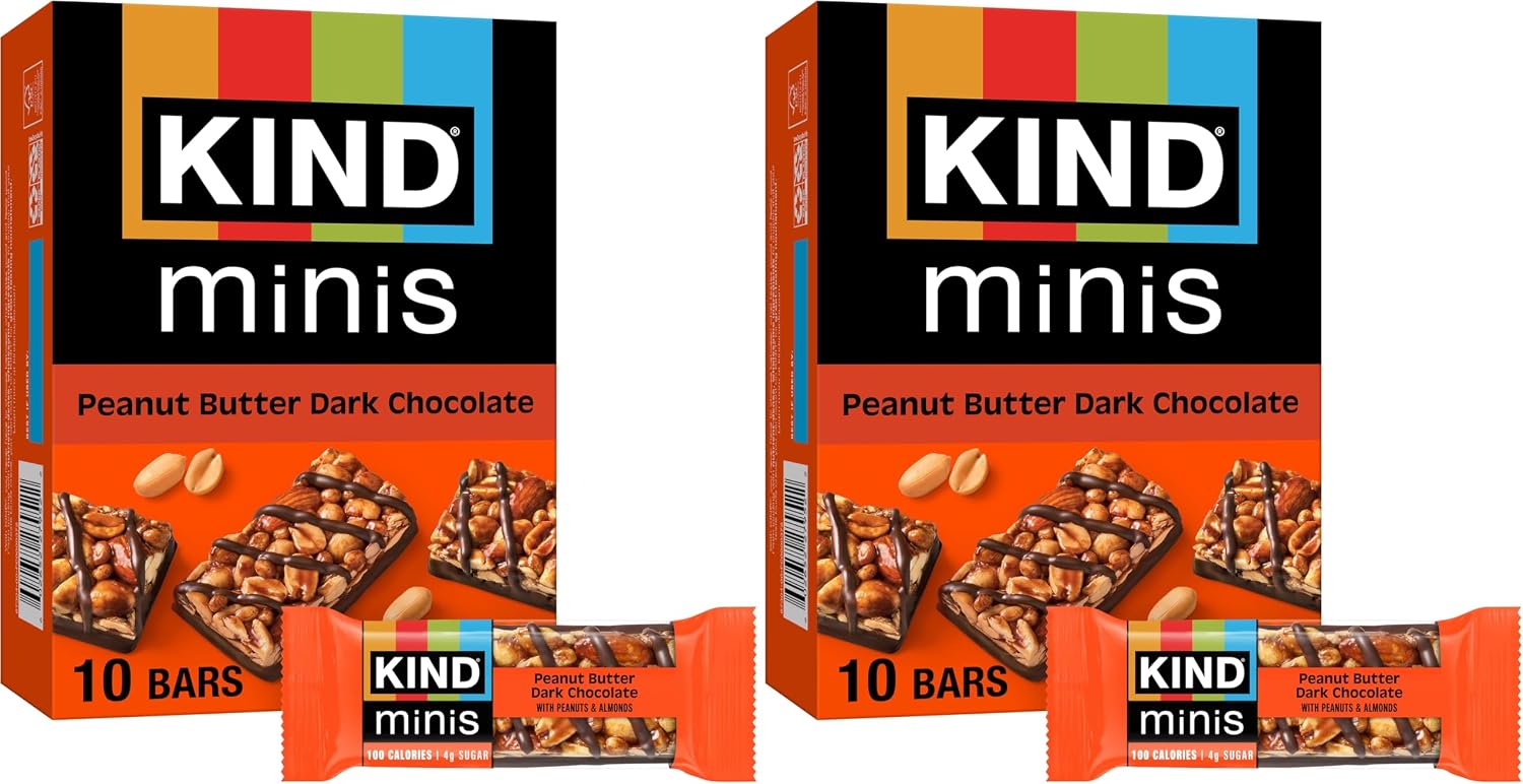 KIND Minis, Peanut Butter Dark Chocolate, 0.7 Oz (Pack of 2)