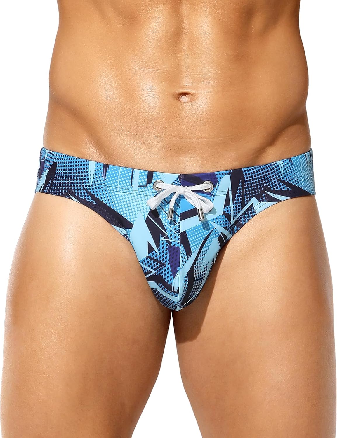Arjen Kroos Men's Swim Briefs Sexy Bikini Swimwear Mens Funny Print Swimsuit Low Rise Swimming Briefs with Drawstring