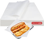 White Deli Paper Sheets, 12" x 12" (1000 pcs.) - USA-Made Premium Food Basket Liners - PFAS-free Grease Resistant Deli Paper Sheets for Snack & Baking Wrap, Picnic & Party by IDL Packaging