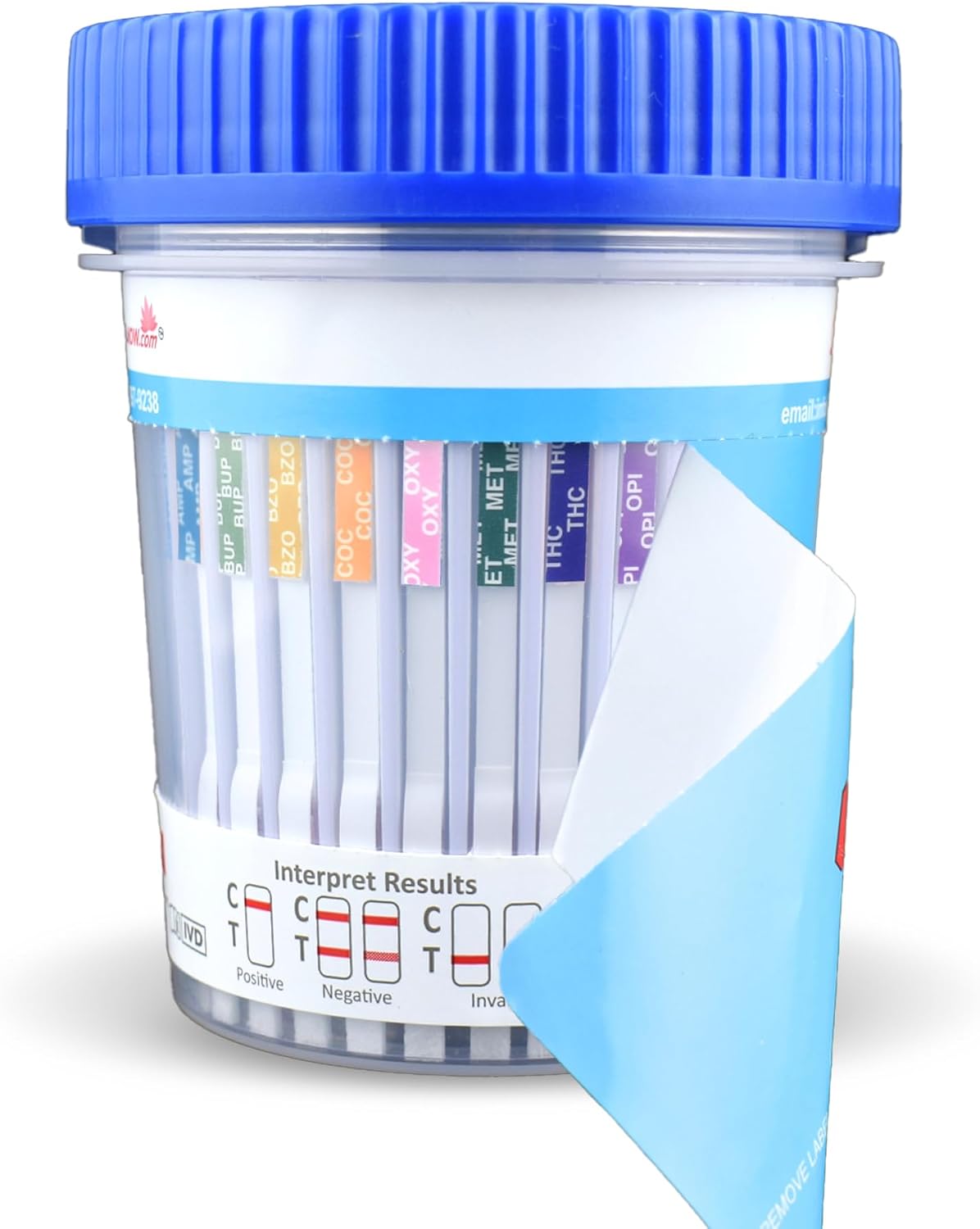 12 Panel Now 16-Panel Drug Test Kit, Urine Cups, Detects AMP, OPI, MET, BZO, COC, MTD, OXY, BUP, MDMA, THC, BAR, TRA, FYL, ETG, TCA, PCP, 25-Count
