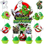 25pcs Ghost Cake Decorations with 1pcs Cake Topper, 24pcs Cupcake Toppers for Ghost Birthday Party Supplies
