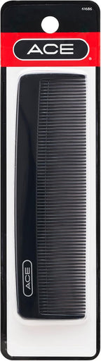 Goody Ace Classic Bobby Pocket and Purse Comb - 5 Inch, Black, Durable & Flexible Teeth, Suitable for All Hair Types, Fine Comb Teeth for Thin to Medium Hair